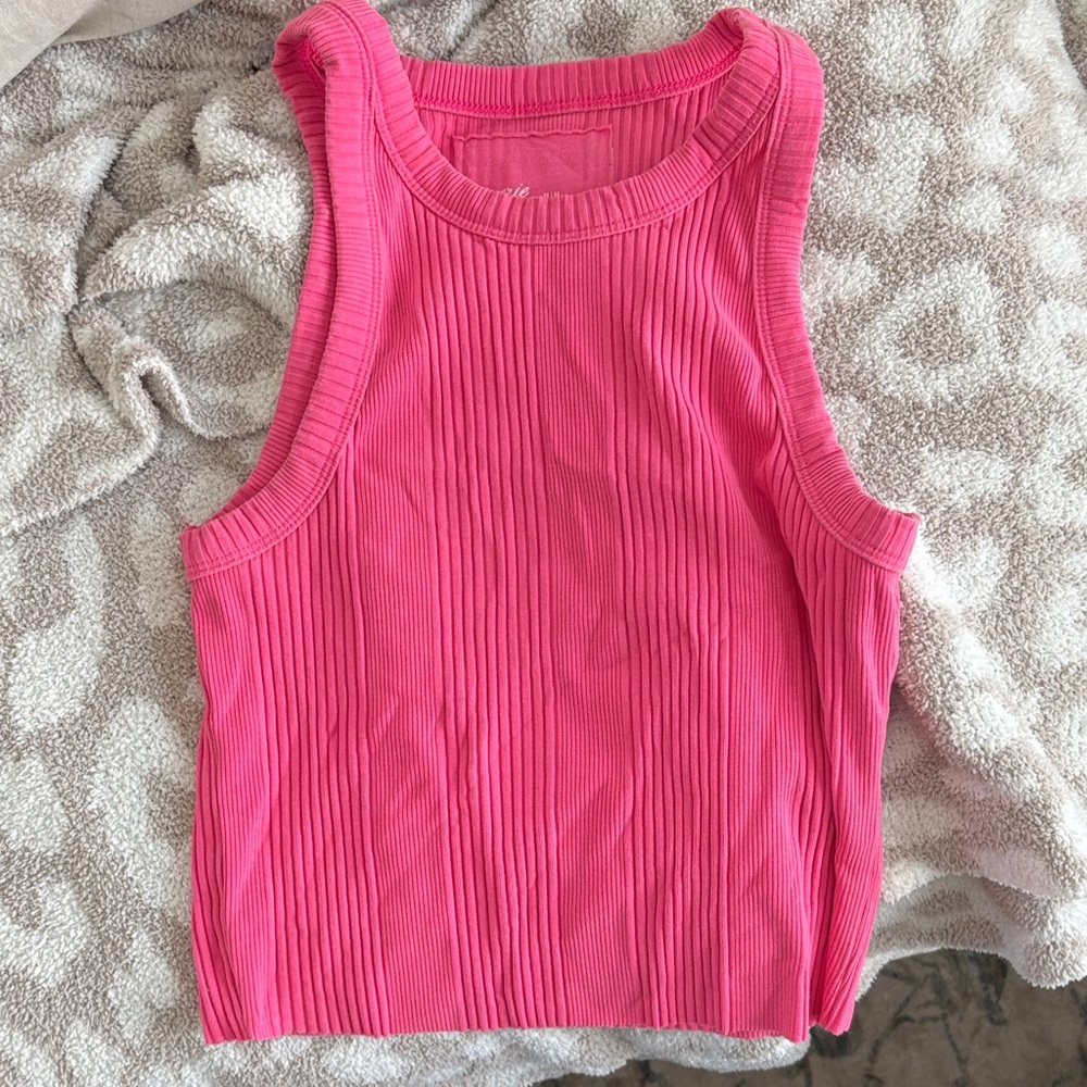 Aerie Vibrant Pink Ribbed Tank Top